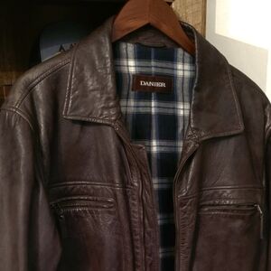Danier Men's Dark Brown Leather Jacket